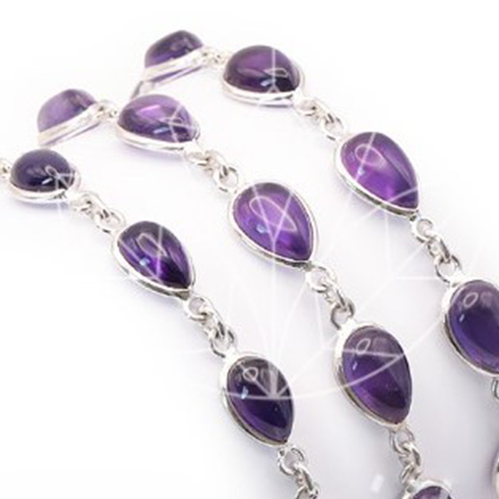 Bracelet en argent et en amethyste