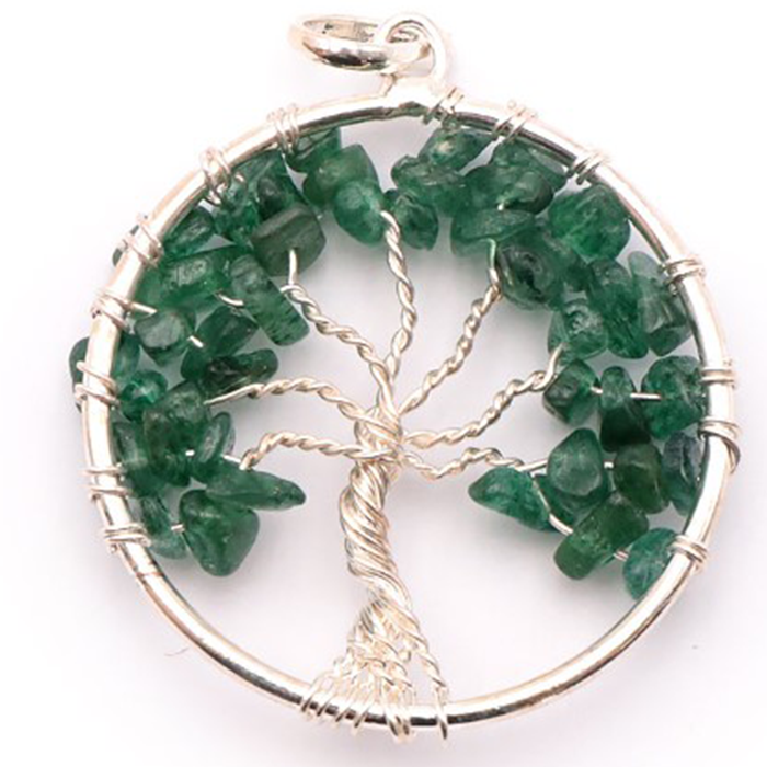 Pendentif Arbre de Vie en aventurine verte