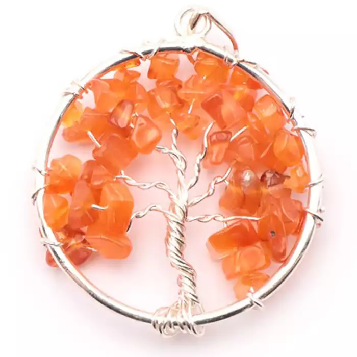 Pendentif Arbre de Vie en cornaline