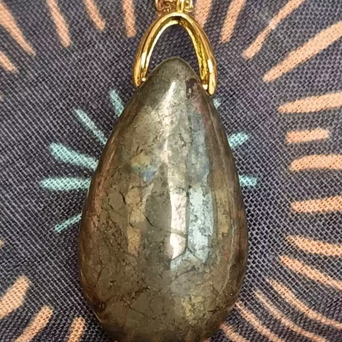 Pendentif Goutte Sautoir Pyrite