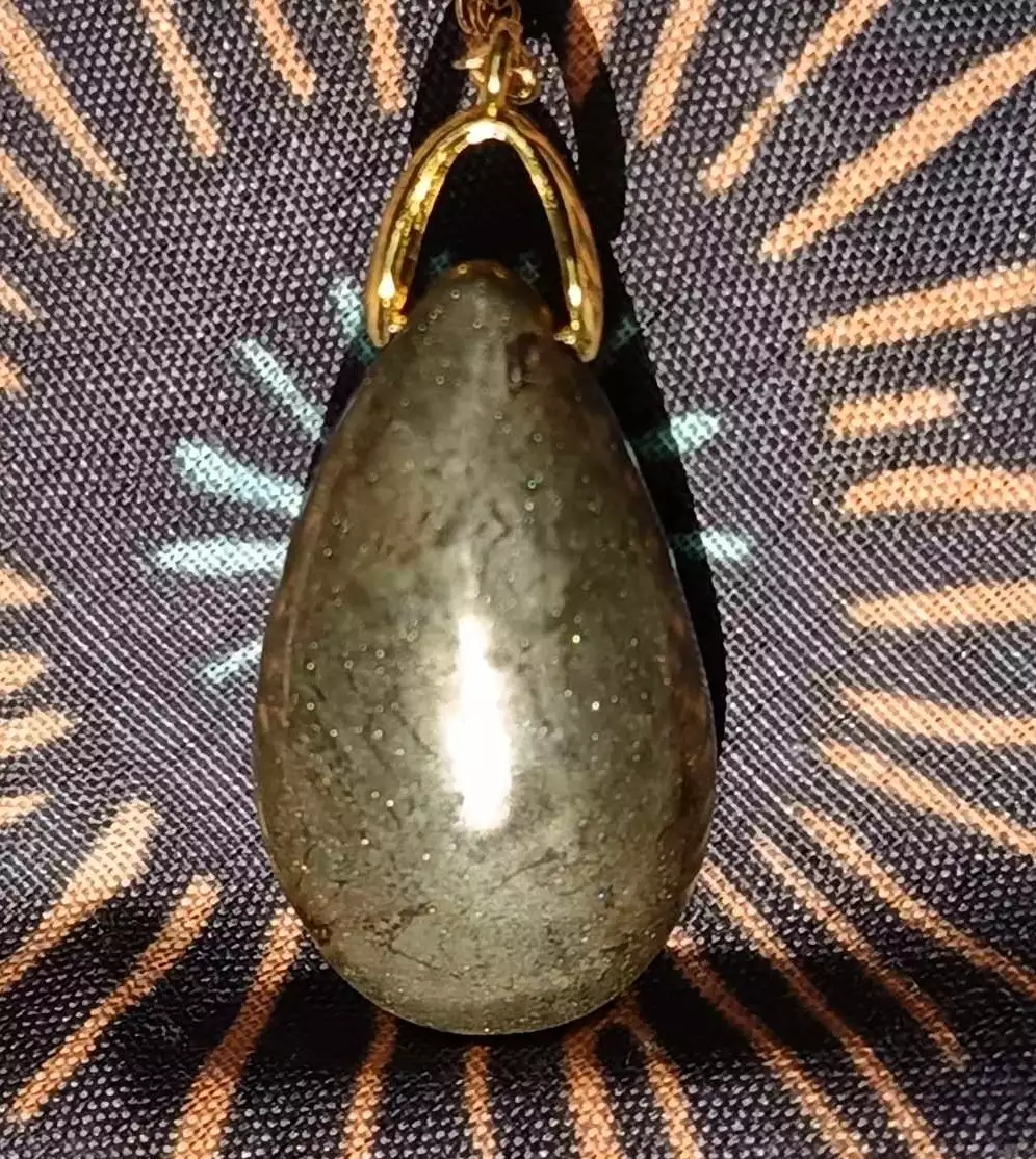 Pendentif Goutte Sautoir Pyrite